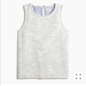 NWT J. Crew Textured tank top with scallop trim